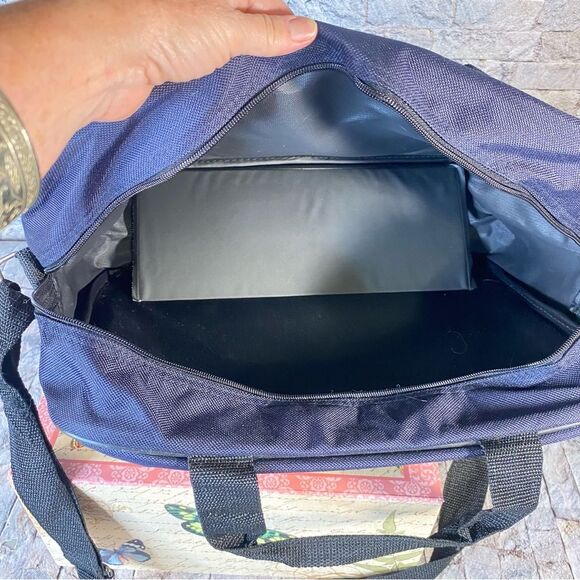 Skyline Navy Canvas Carry On Travel Bag Adjustable Shoulder Strap Zip Closures - Picture 9 of 9